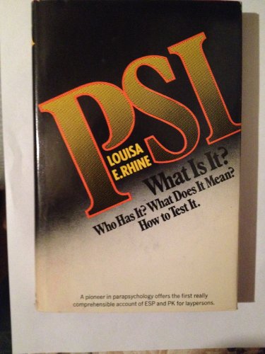 Beispielbild fr Psi, What Is It? : The Story of ESP and PK zum Verkauf von Better World Books