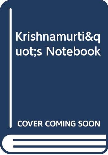 Beispielbild fr Krishnamurti"s Notebook zum Verkauf von Jenson Books Inc