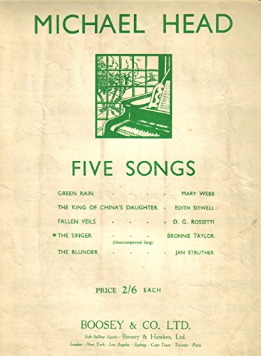 9780060831776: The Singer f minor: from "Five Songs". voice and piano (ad libitum).