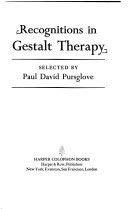 Beispielbild fr Recognitions In Gestalt Therapy zum Verkauf von Wonder Book