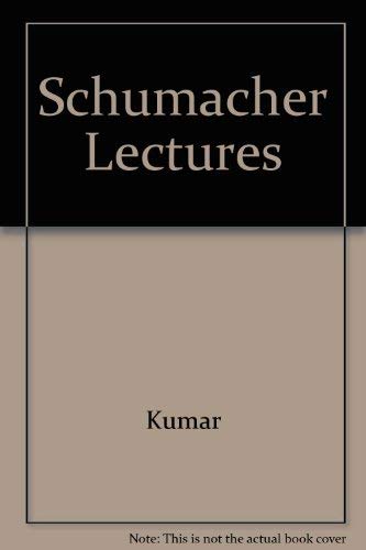 Imagen de archivo de THE SCHUMACHER LECTURES a la venta por Neil Shillington: Bookdealer/Booksearch