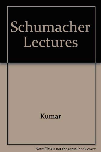 Stock image for THE SCHUMACHER LECTURES for sale by Neil Shillington: Bookdealer/Booksearch