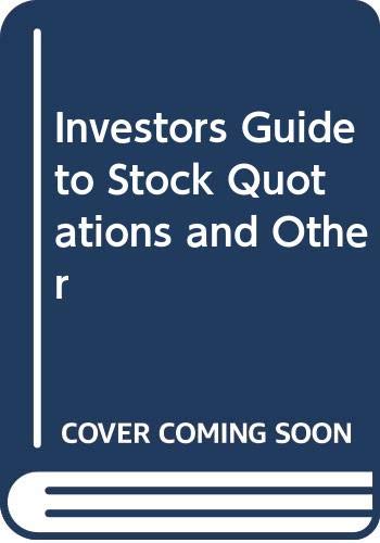 Imagen de archivo de Investors Guide to Stock Quotations and Other a la venta por BookHolders