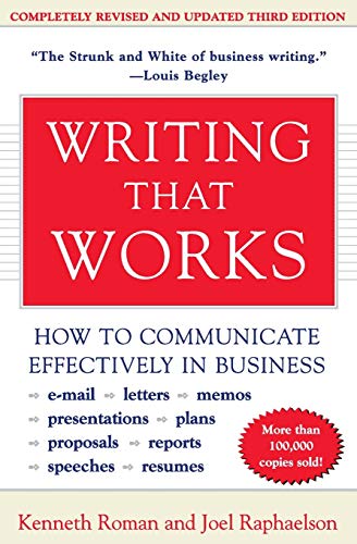 Beispielbild fr Writing That Works, 3rd Edition : How to Communicate Effectively in Business zum Verkauf von Better World Books