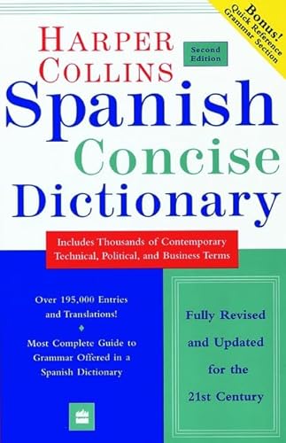 Stock image for Spanish Dictionary Plus Grammar (Harpercollins Concise Dictionaries) for sale by WorldofBooks