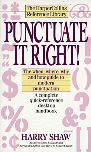 Imagen de archivo de Punctuate It Right! (Harpercollins Reference Library) a la venta por Gulf Coast Books