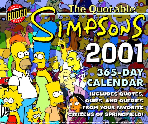 9780061058646: The Quotable Simpsons 2001 Calendar