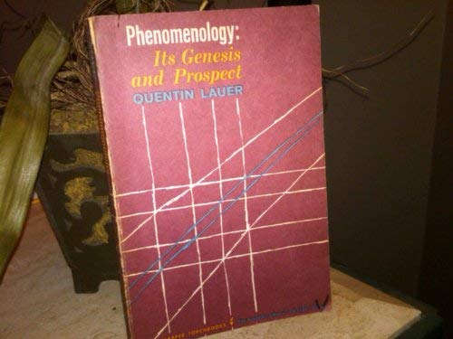 9780061311697: Phenomenology: Its Genesis and Prospect (Academy Library)