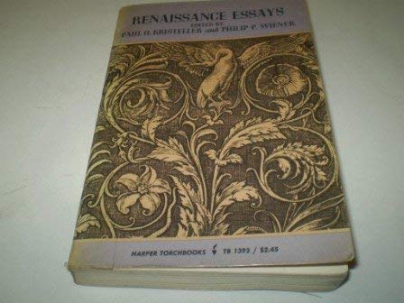 Imagen de archivo de Renaissance essays. From the Journal of the history of ideas a la venta por Better World Books Ltd