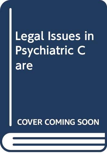 Stock image for Legal Issues in Psychiatric Care for sale by Better World Books