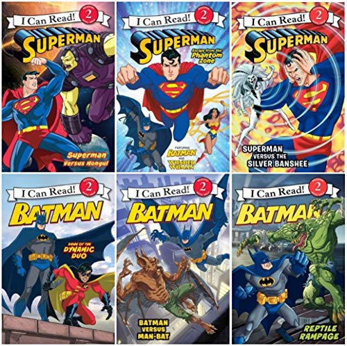 9780062274878: I Can Read Superman and Batman, Level 2 - 6 Book Set (Superman Escape from the Phantom Zone, Superman Versus Mongui, SupermanVersus the Silver Banshee, Batman Versus Man Bat, Batman Reptile Rampage, Batman Dawn of the Dyanmic Duo)