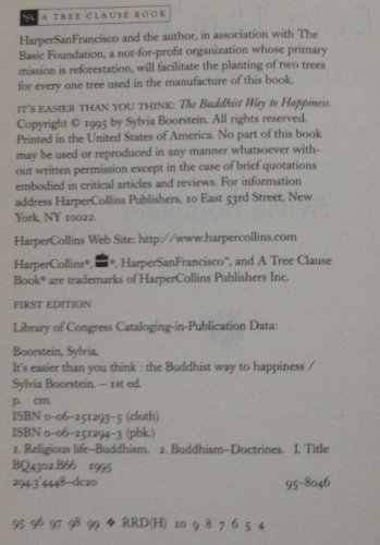 Stock image for It's Easier Than You Think: The Buddhist Way to Happiness for sale by SecondSale