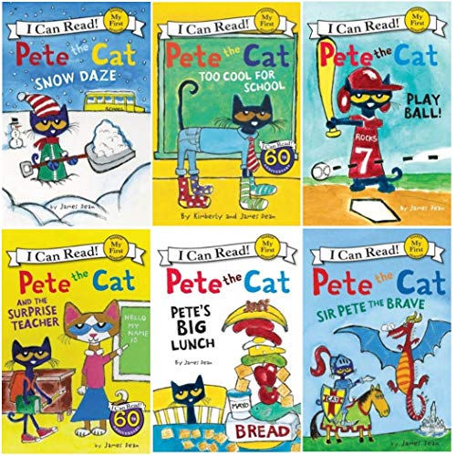 Stock image for I Can Read Pete the Cat Beginning Reading Six Book Set : Pete the Cat Play Ball, Big Lunch, Sir Pete the Brave, The Surprise Teacher, Snow Daze, Too Cool for School for sale by Ergodebooks