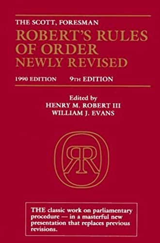 Beispielbild fr Robert's Rules of Order Newly Revised (9th Edition) zum Verkauf von SecondSale