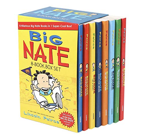 Stock image for Big Nate Lincoln Peirce Series 8 Books Box Gift Set Includes Mr Popularity,Genius Mode, Here Goes Nothing,What Could Possibly go Wrong, Goes for Broke,On a Roll, Strikes Again,In a Class by Himself for sale by HPB Inc.