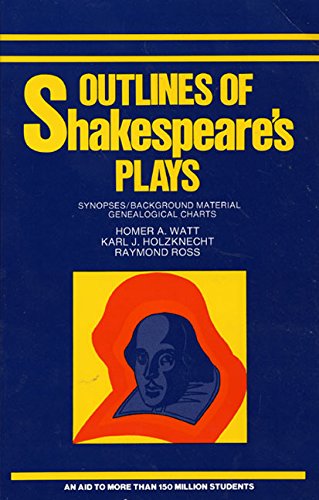 Imagen de archivo de Outlines of Shakespeare's Plays: Synopses, Background Material, Genealogical Charts a la venta por SecondSale