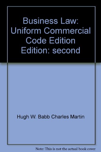 Stock image for Business Law:Uniform Commercial Code Edition for sale by Wonder Book