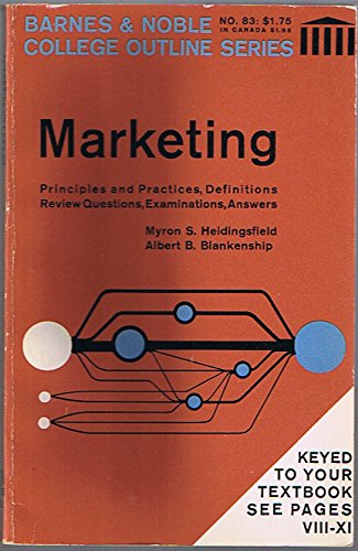Stock image for Marketing (Barnes & Noble Outline Series, Cos 157) for sale by Wonder Book