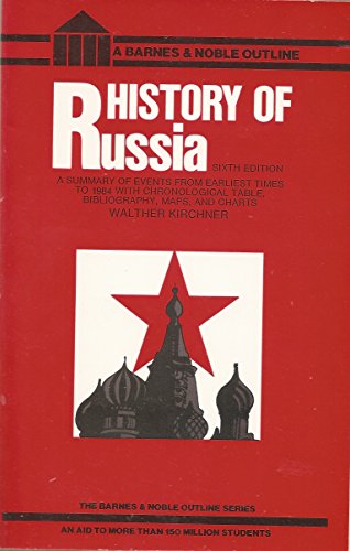 Imagen de archivo de History of Russia (The Barnes & Noble Outline Series) a la venta por gearbooks