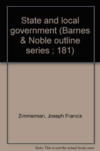 Stock image for State and local government (Barnes & Noble outline series ; 181) for sale by HPB-Red