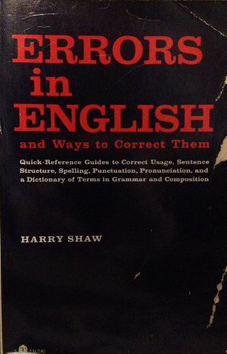 Stock image for Errors In English and Ways to Correct Them for sale by Better World Books