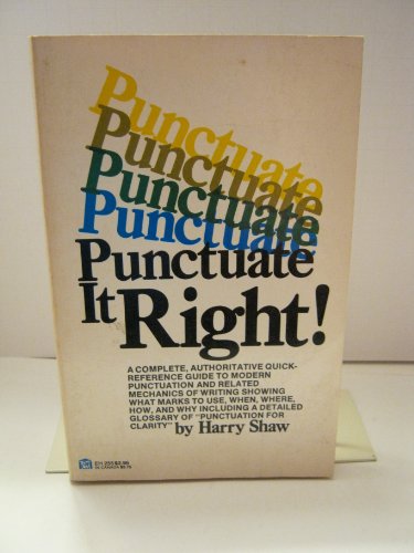 Imagen de archivo de Punctuate It Right! a la venta por Top Notch Books