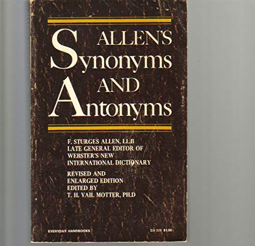 Stock image for Allen's Synonyms and Antonyms for sale by Long Island Book Company