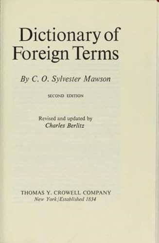 Imagen de archivo de Dictionary of Foreign Terms a la venta por Wonder Book