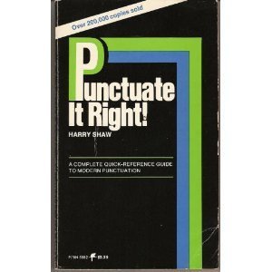 Imagen de archivo de Punctuate It Right a la venta por BookHolders