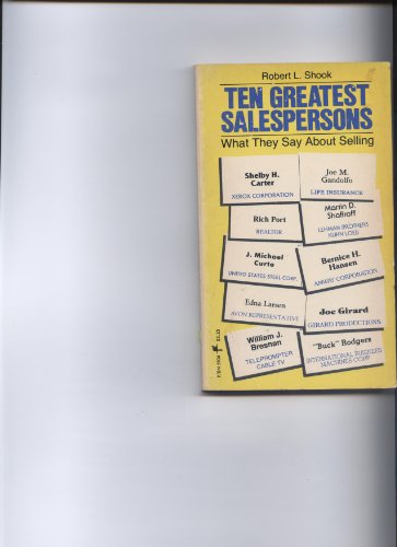 Stock image for Ten Greatest Salespersons: What They Say About Selling for sale by Jenson Books Inc