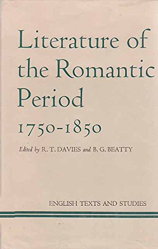 9780064916141: Literature of the Romantic period, 1750-1850 (English texts and studies)