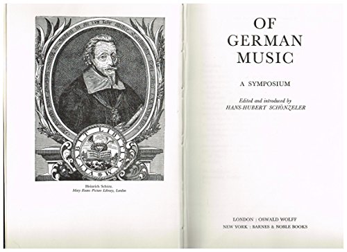 9780064961134: Title: Of German Music A Symposium