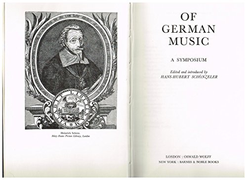 9780064961134: Of German Music: A Symposium [Gebundene Ausgabe] by Hans Hubert Schonzeler