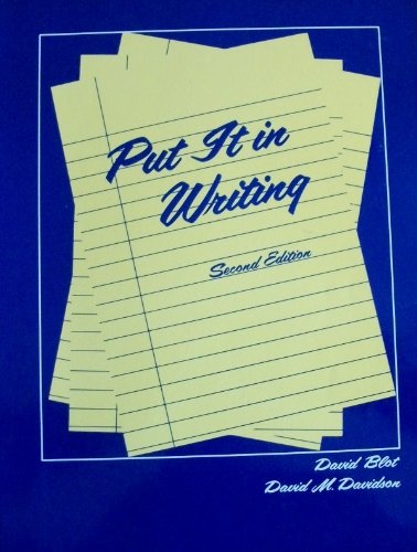 Stock image for Put It In Writing (Second Edition) for sale by gearbooks