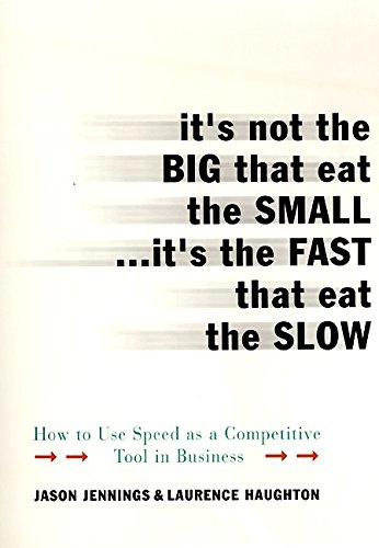 Beispielbild fr It's Not the Big That Eat the Small. It's the Fast That Eat : How to Use Speed As a Competitive Tool in Business zum Verkauf von Better World Books