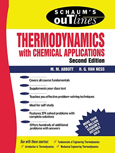 Stock image for Schaum's Outline of Thermodynamics with Chemical Applications for sale by Better World Books