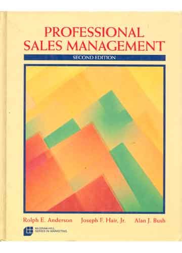 Beispielbild fr Professional Sales Management (Mcgraw Hill Series in Marketing) zum Verkauf von NEPO UG