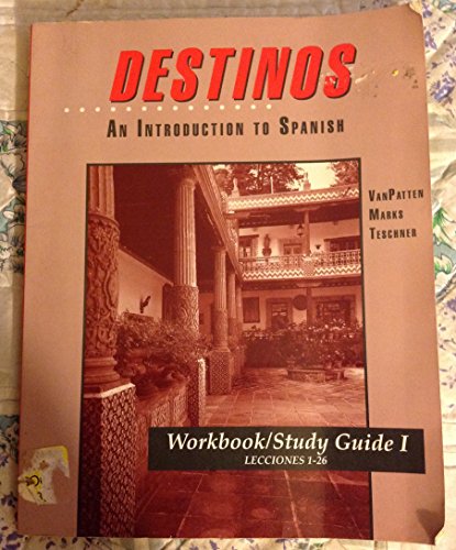 Imagen de archivo de Workbook/Study Guide I (Lessons 1-26) to accompany Destinos: An Introduction to Spanish a la venta por HPB-Red