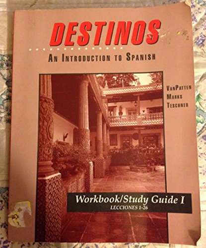 Stock image for Workbook/Study Guide I (Lessons 1-26) to accompany Destinos: An Introduction to Spanish for sale by HPB-Red