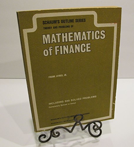 Beispielbild fr Mathematics of Finance zum Verkauf von Better World Books