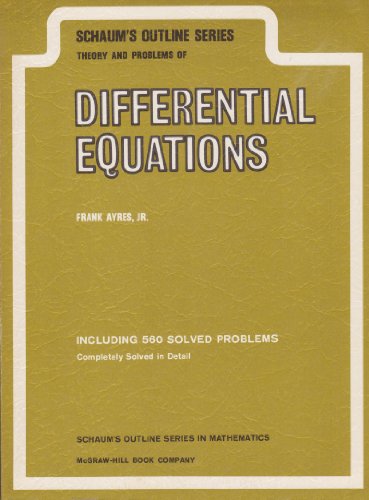 9780070026544: Schaum's Outline of Differential Equations