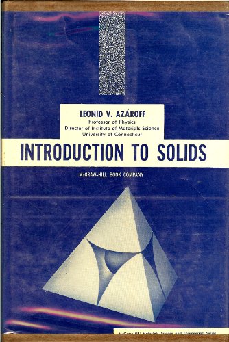 Beispielbild fr Introduction to Solids Azaroff, Leonid V. zum Verkauf von online-buch-de