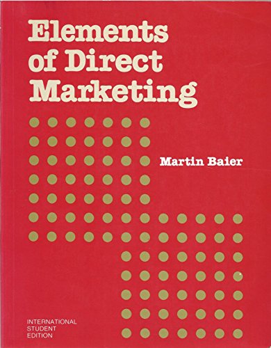 Beispielbild fr Elements of Direct Marketing zum Verkauf von Cambridge Rare Books