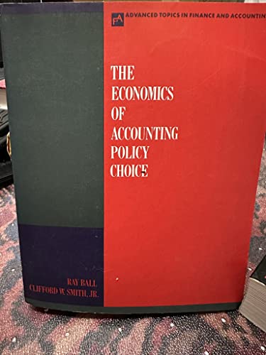 9780070035867: Economics of Accounting Policy Choice (Advanced Topics in Finance & Accounting)