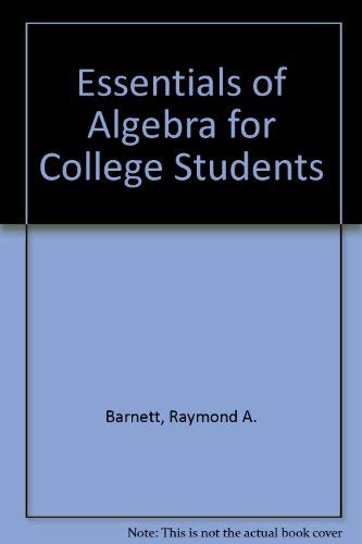 9780070037564: Essentials of Algebra for College Students