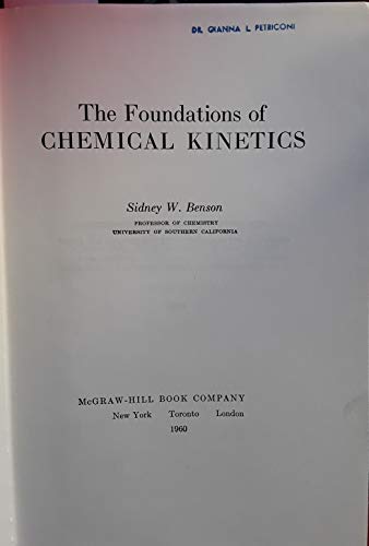 9780070047785: Foundations of Chemical Kinetics