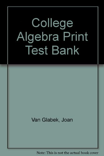 Stock image for College Algebra Print Test Bank for sale by SecondSale