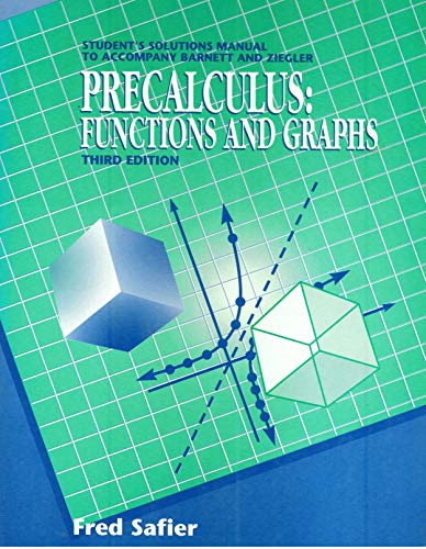 9780070050075: Precalculus: Functions and Graphs: Student's Solutions Manual