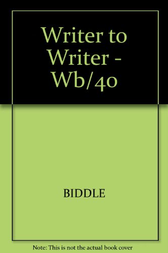 Stock image for Writer to Writer for sale by Better World Books Ltd