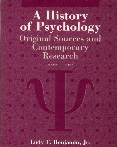 Beispielbild fr A History of Psychology: Original Sources and Contemporary Research zum Verkauf von Buchpark